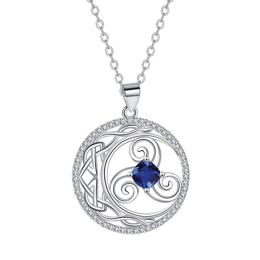 Copper With Silver Plated Circle Pendant Necklace