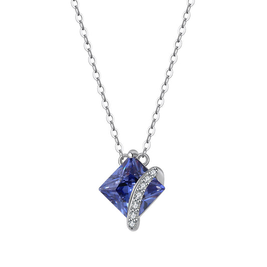 925 Sterling Silver Zircon Pendant Necklace