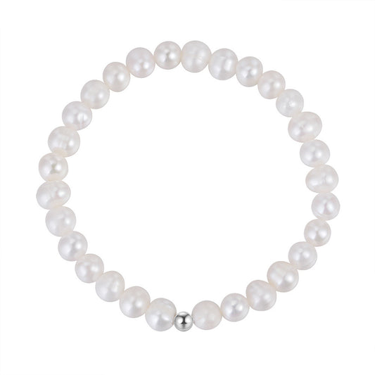 925 Sterling Silver Pearls Bracelet