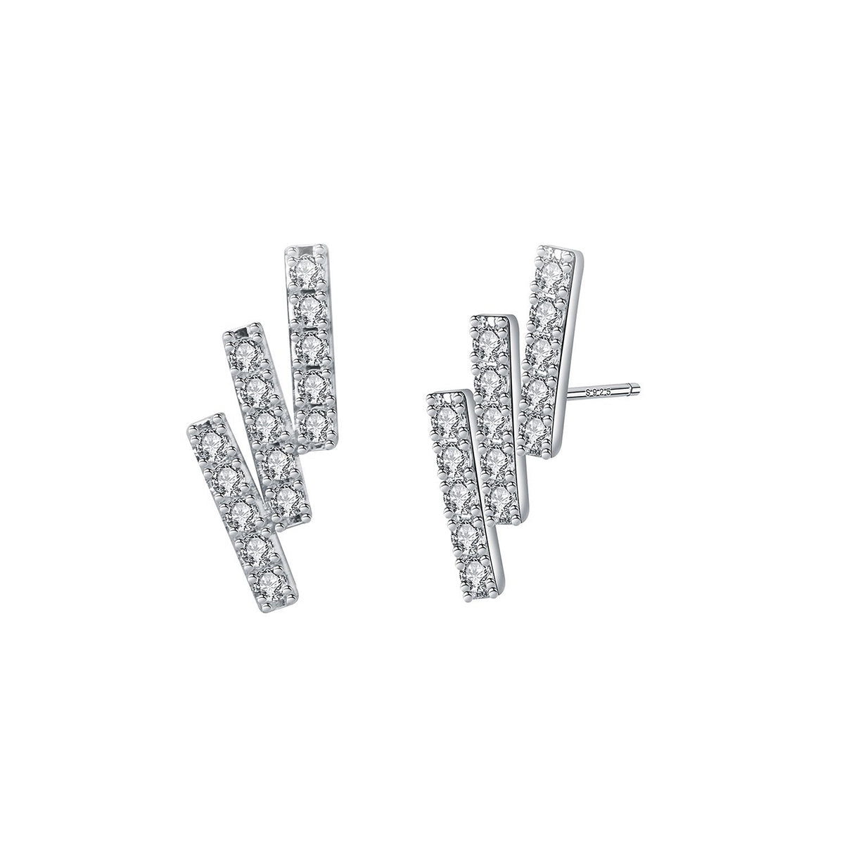 Pendientes de joyería de moda de cobre con baño de plata