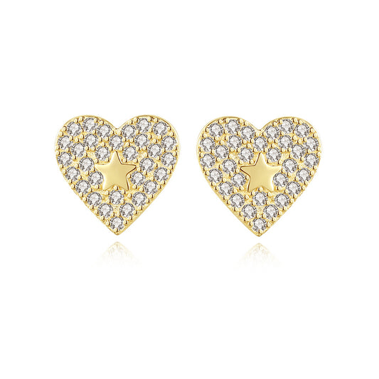925 Sterling Silver Heart Earrings Fashion Jewelry Gift for Women Girls