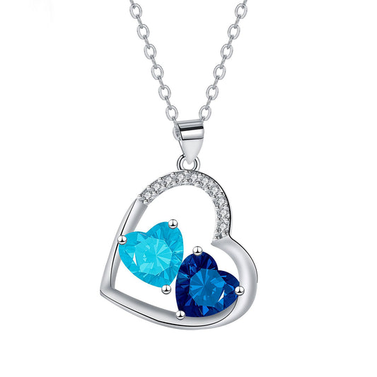 Copper With Silver Plated Heart Pendant Necklace