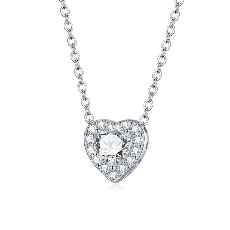 925 Sterling Silver Heart Pendant Necklace