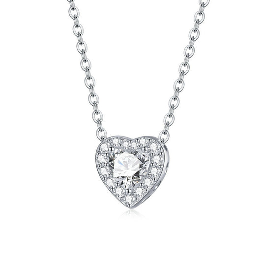 925 Sterling Silver Heart Pendant Necklace