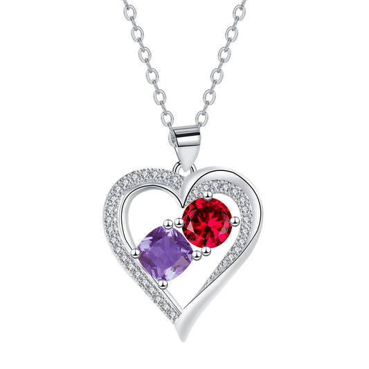 Copper With Silver Plated Heart Pendant Necklace