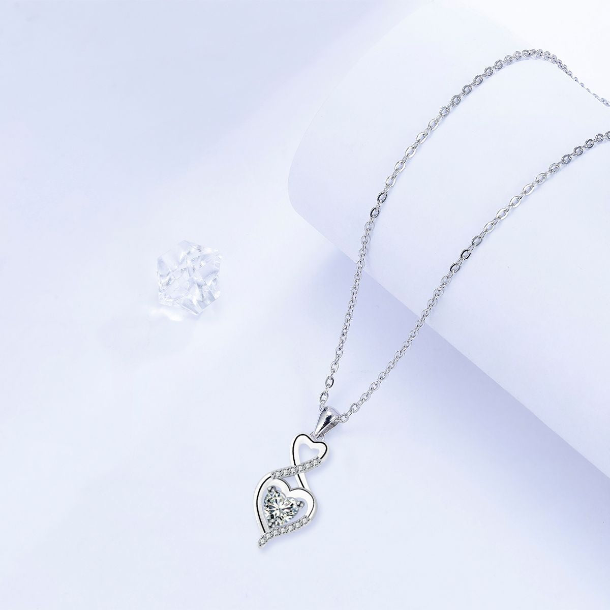 Copper With Silver Plated Heart Pendant Necklace