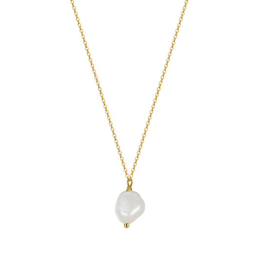 925 Sterling Silver Natural Pearl Necklace Fashion Jewelry Gift for Women Girls