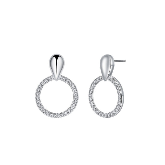 Copper With Silver Plated Fashion Jewelry Earrings