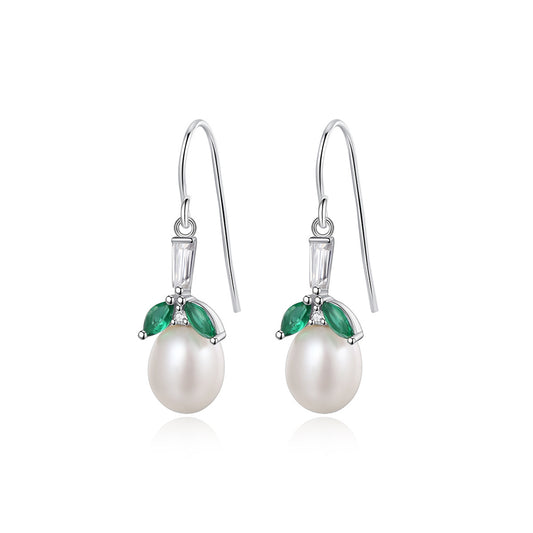 925 Sterling Silver Natural Pearl Drop Earrings Fashion Jewelry Gift for Women Girls（复制）