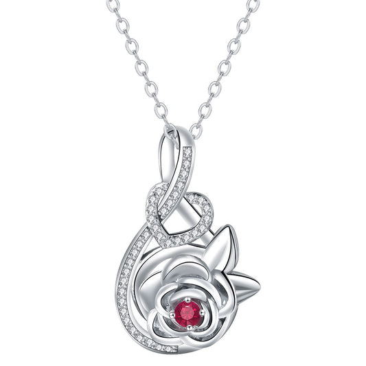 Copper With Silver Plated Flower Pendant Necklace