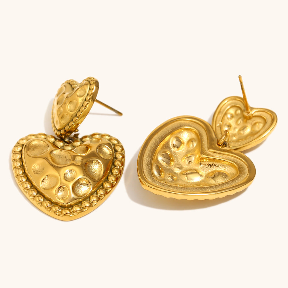 316L Stainless Steel Jewelry Fashion Big Hearts Earrings