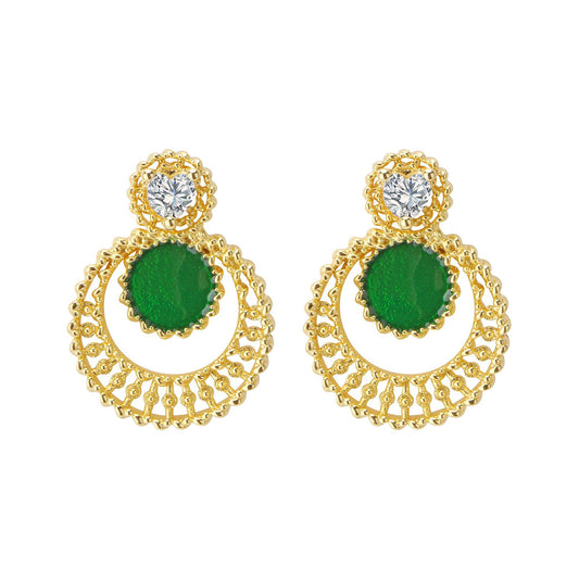 Copper With Gold Plated Fashion Jewelry Earrings