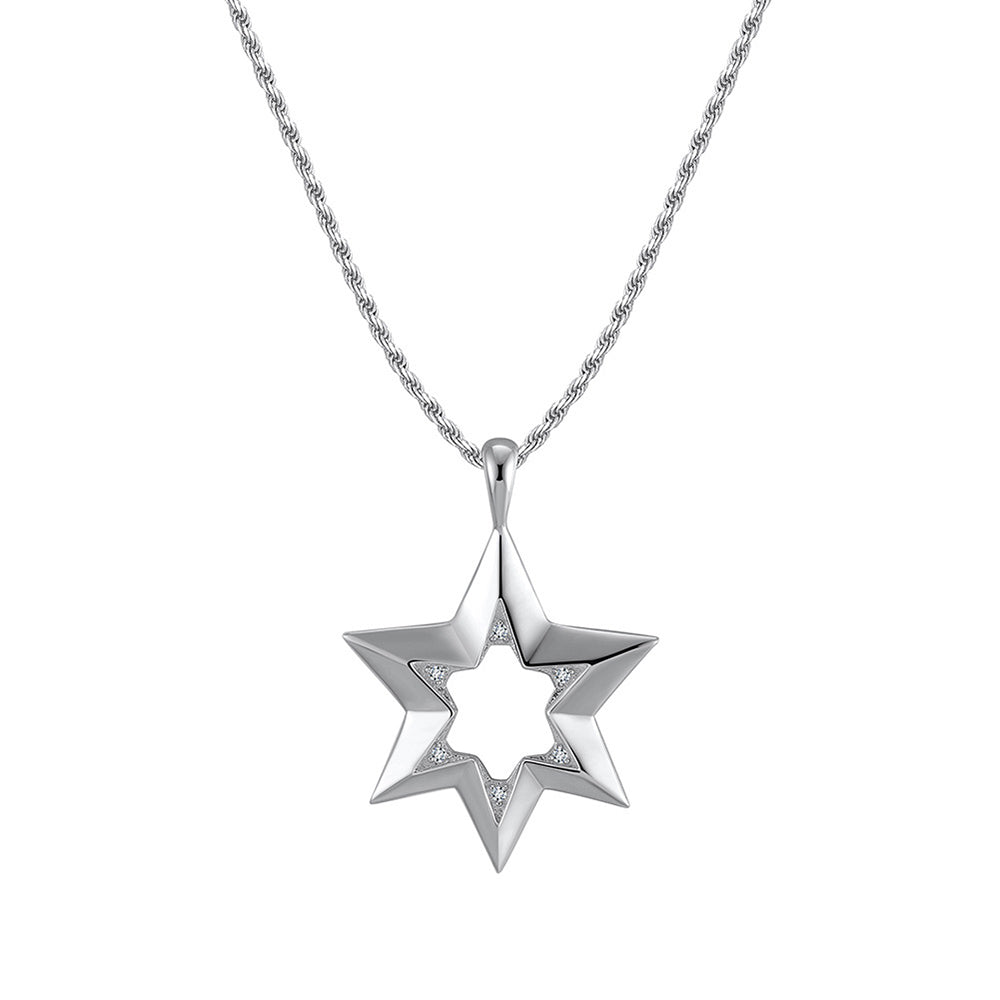 925 Sterling Silver Star Pendant Necklace