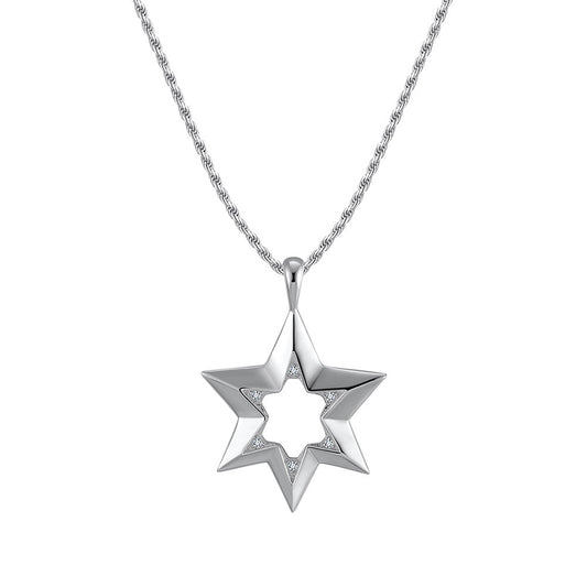 925 Sterling Silver Star Pendant Necklace