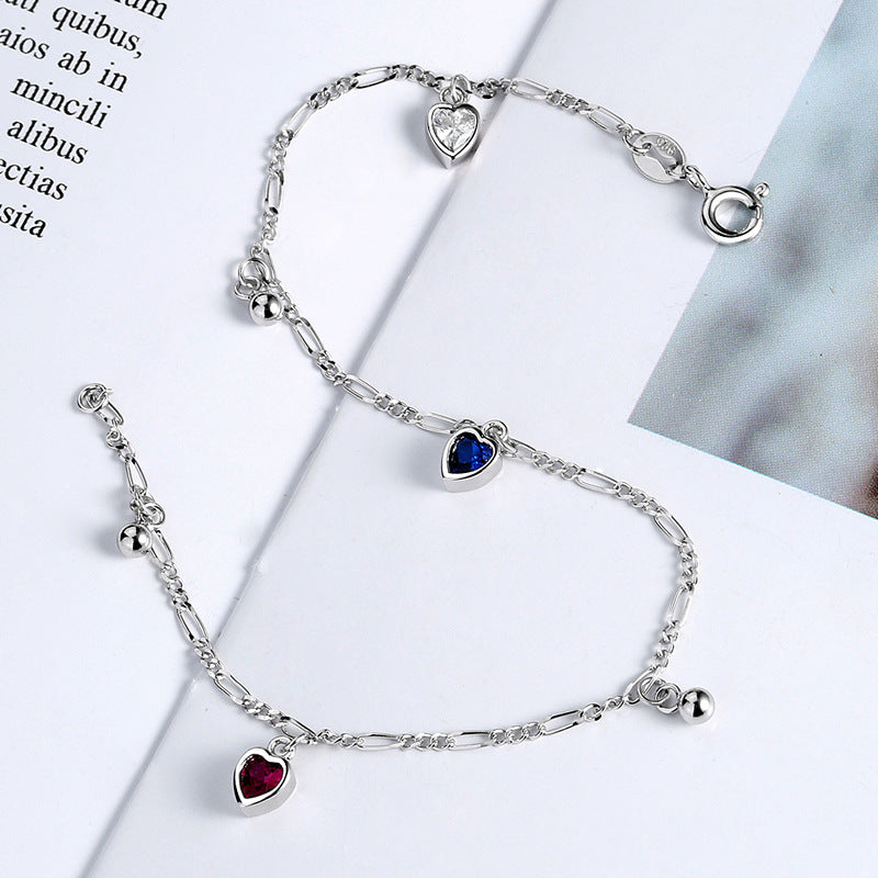 925 Sterling Silver Fashion Heart Bracelet