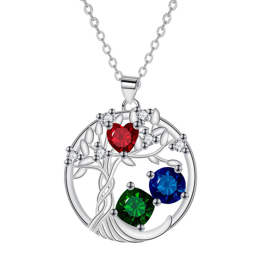 Copper With Silver Plated Tree of Life Pendant Necklace