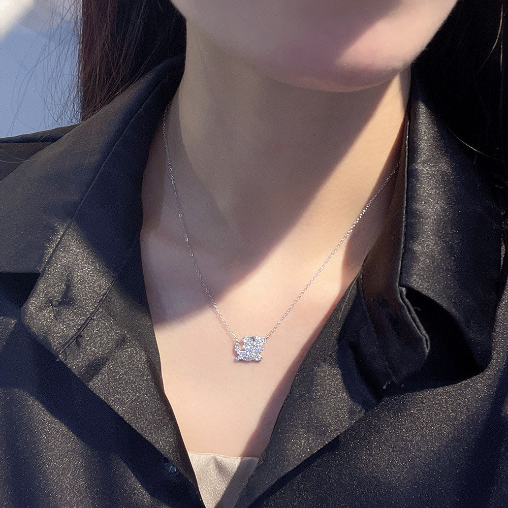 925 Sterling Silver Fashion Tiger Necklace