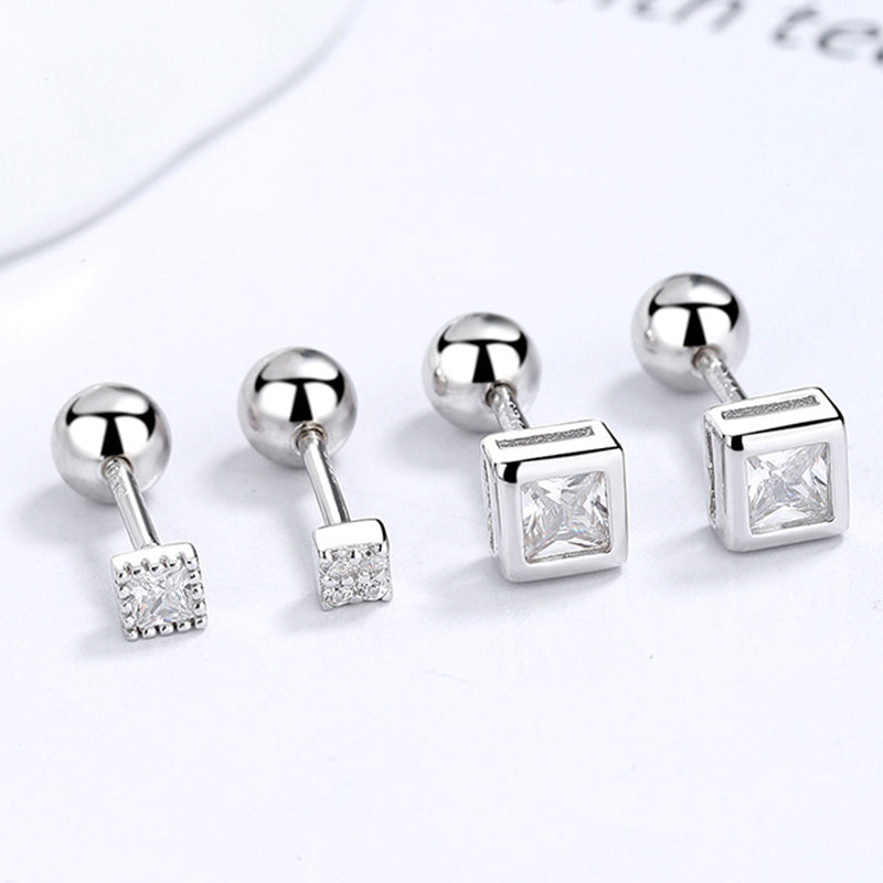 925 Sterling Silver Screwed Earrings