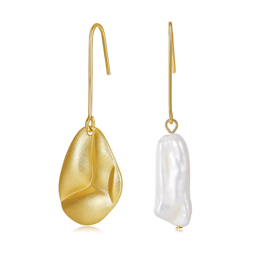 925 Sterling Silver Natural Pearl Earrings Fashion Jewelry Gift for Women Girl