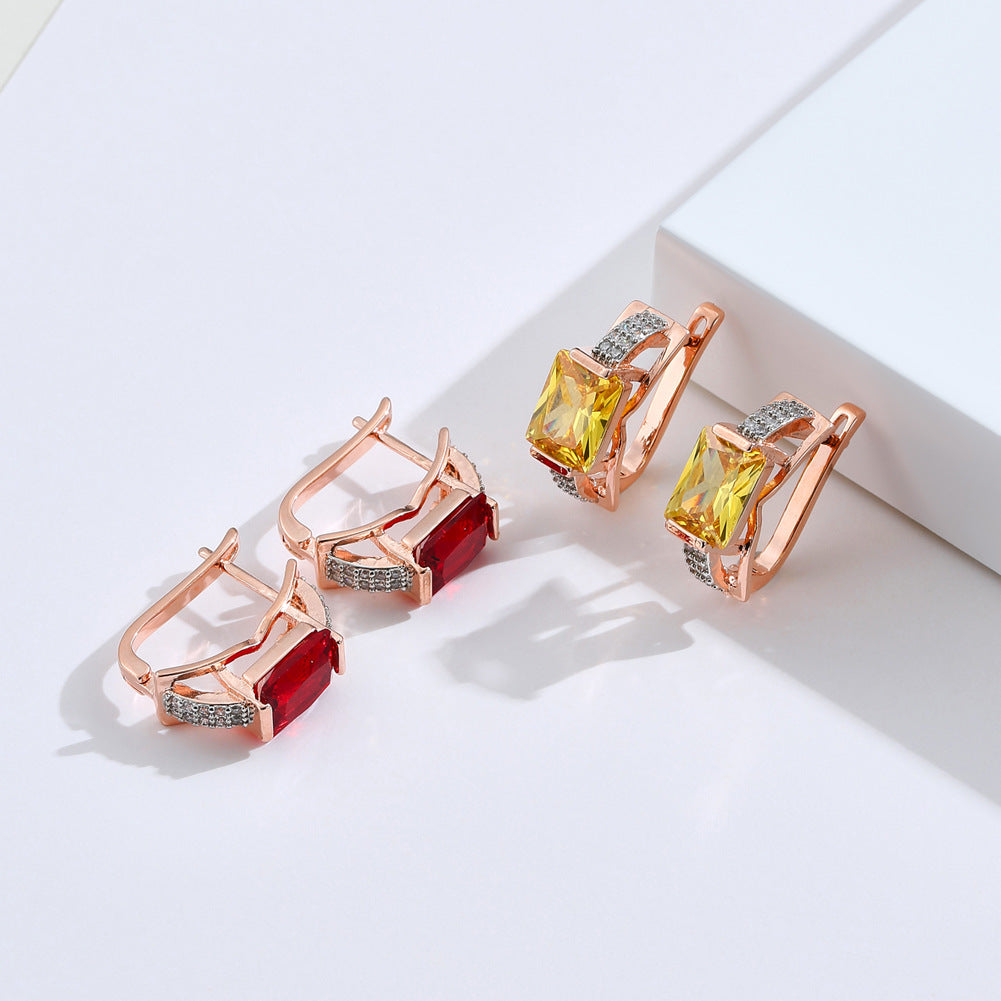 Brass With Plated Fashion Jewelry Earrings