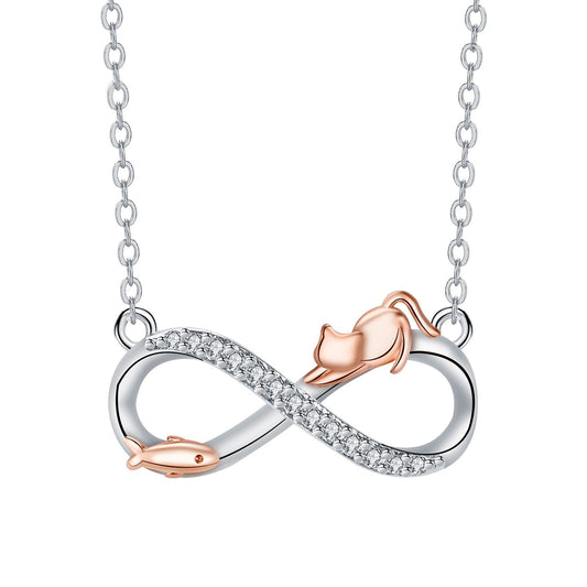 Copper With Silver/Rosegold Plated Infinity Pendant Necklace