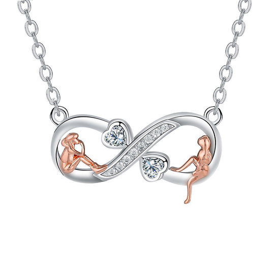 Copper With Silver/Rosegold Plated  Infinity Pendant Necklace
