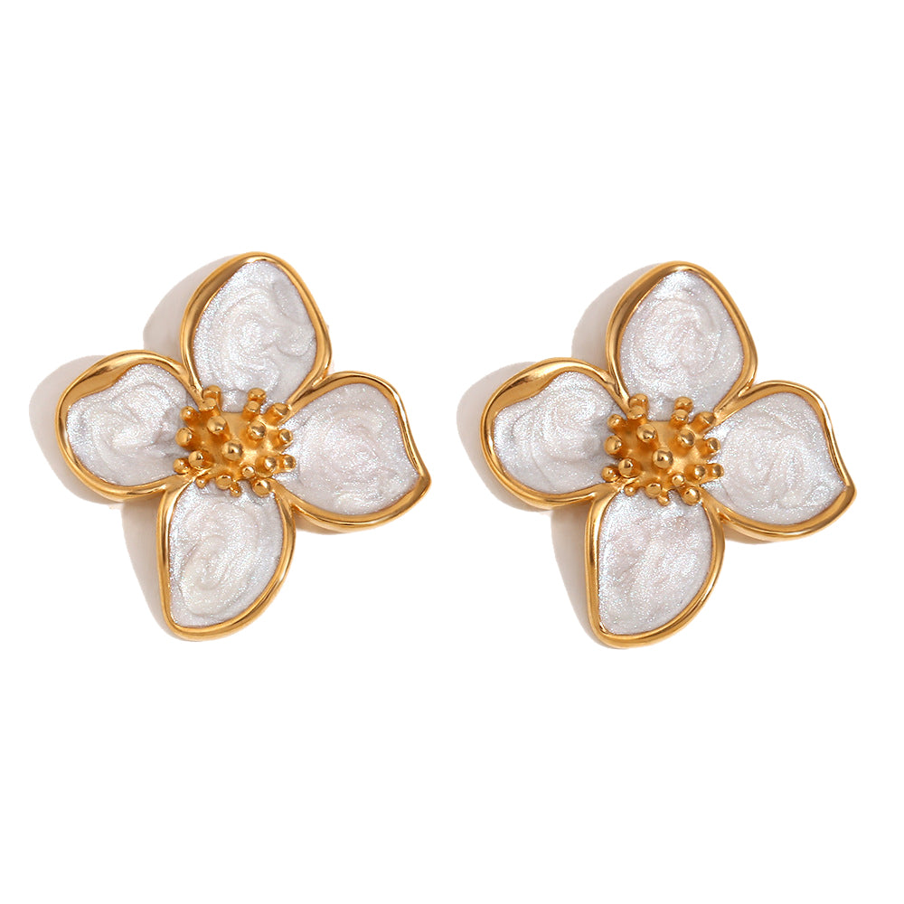 316L Stainless Steel Jewelry Fashion Flower Earrings