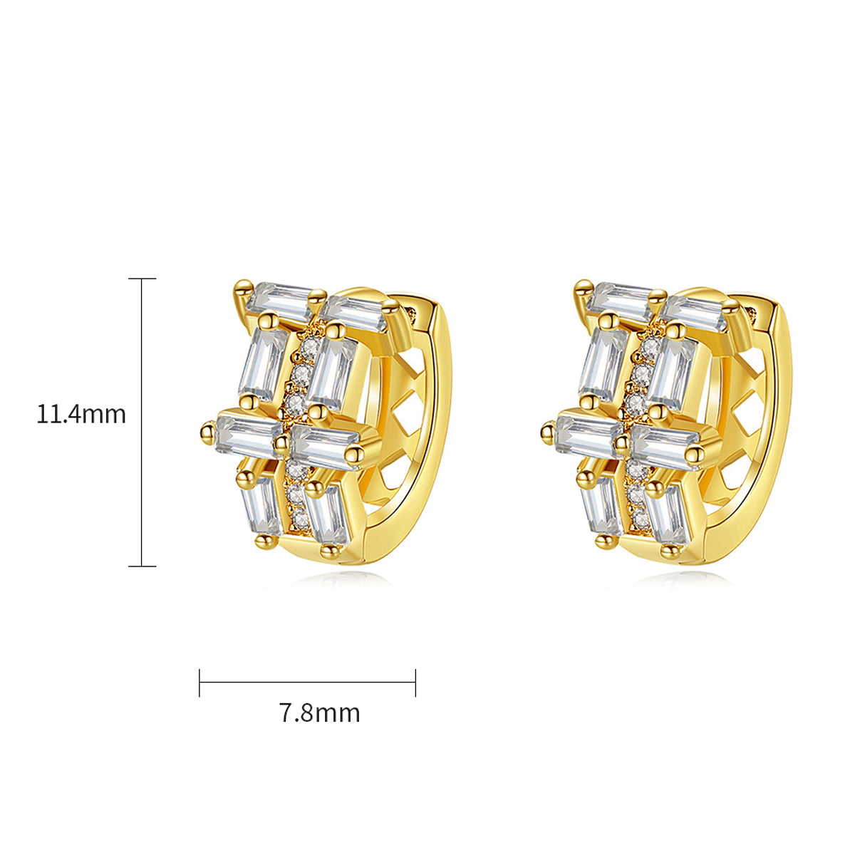 Copper With Gold Plated Fashion Jewelry Earrings