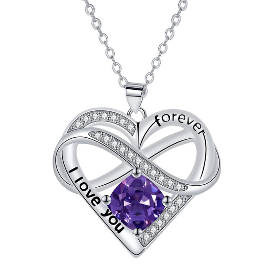 Copper With Silver Plated Heart Infinity Pendant Necklace
