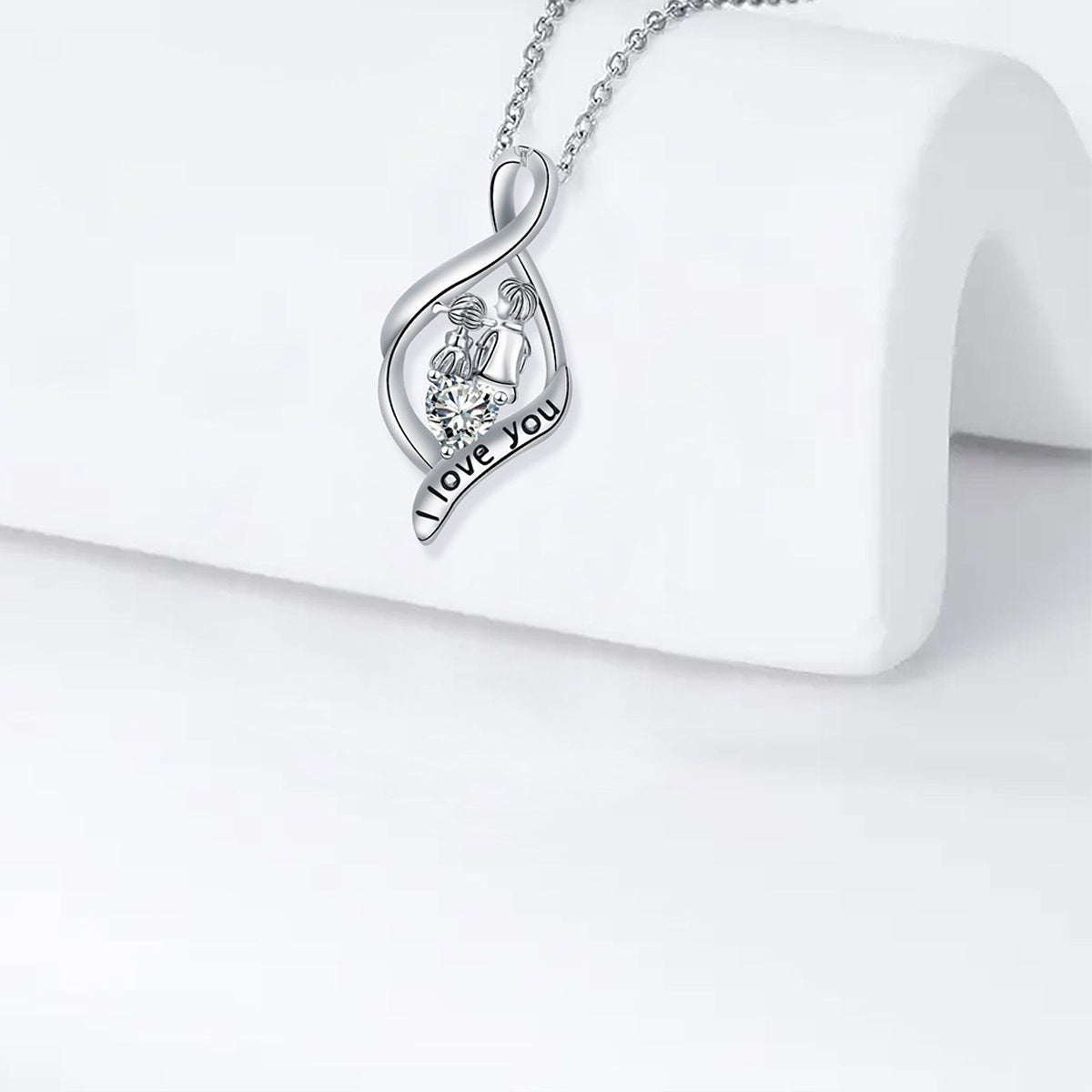 Copper With Silver Plated Love Pendant Necklace