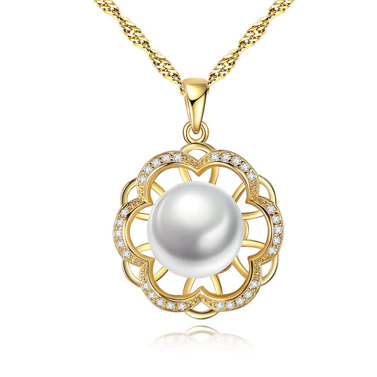 925 Sterling Silver Natural Pearl Drop Necklace Fashion Jewelry Gift for Women Girls