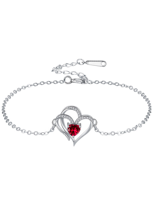 Women's Elegant Heart Design Bracelet, Exquisite Trendy Bracelet, Fashionable Jewelry for Women & Girls As Gift