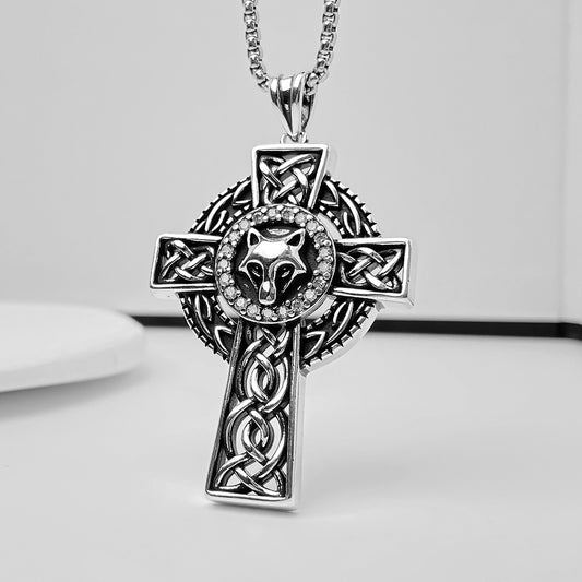 Fox Cross Pendant Necklace, Men Women's Fashion Jewelry, Perfect for Parties & Gifts, Elegant Accessory for Everyday Wear