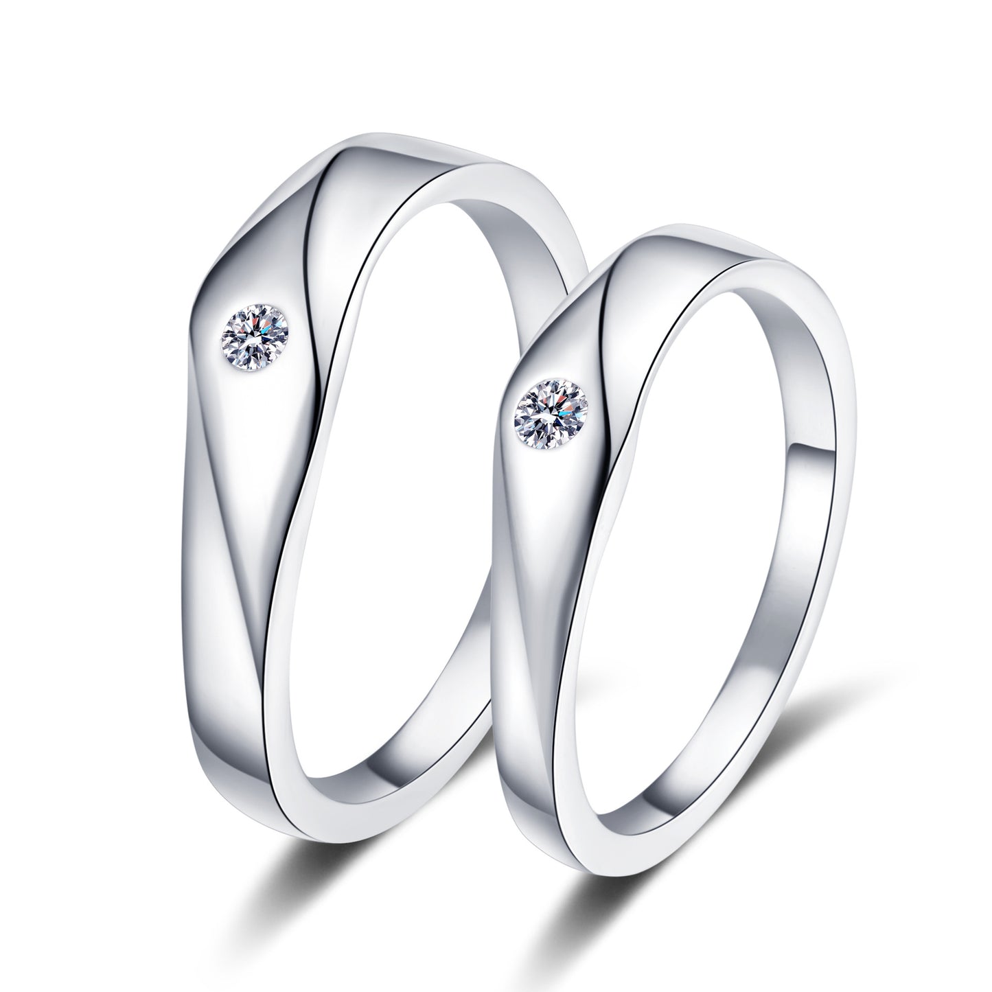 Anillo elegante de moda con circonitas cúbicas en plata de ley 925