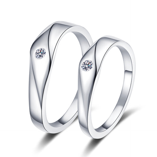 925 Sterling Silver Elegant Fashion Engagement Couple Rings