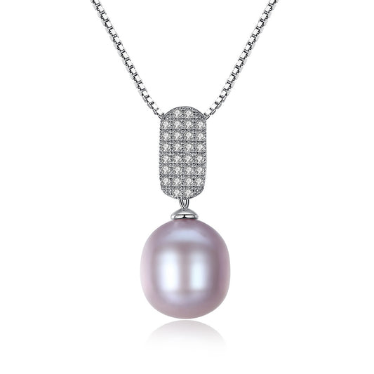 925 Sterling Silver Natural Pearl Drop Necklace Fashion Jewelry Gift for Women Girls