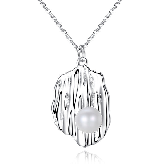 925 Sterling Silver Natural Pearl Drop Necklace Fashion Jewelry Gift for Women Girls
