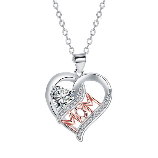 Copper With Silver/Rosegold Plated Heart Pendant Necklace
