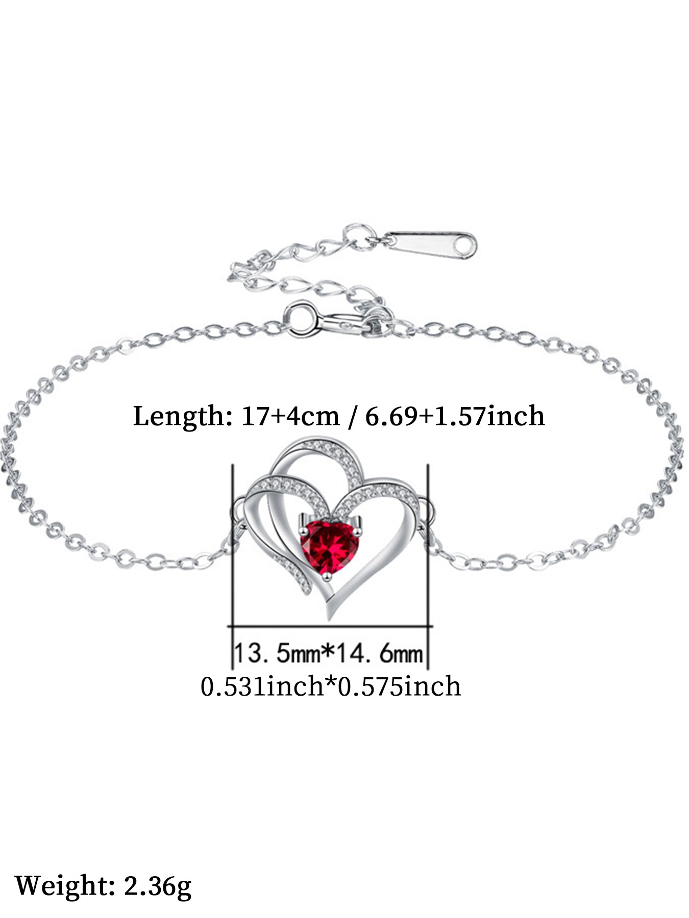 Women's Elegant Heart Design Bracelet, Exquisite Trendy Bracelet, Fashionable Jewelry for Women & Girls As Gift