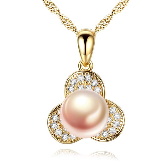 925 Sterling Silver Natural Pearl Drop Necklace Fashion Jewelry Gift for Women Girls