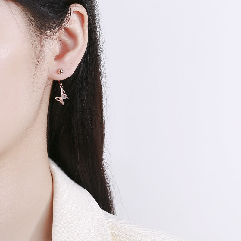 925 Sterling Silver Butterfly Screw Back Stud Earrings