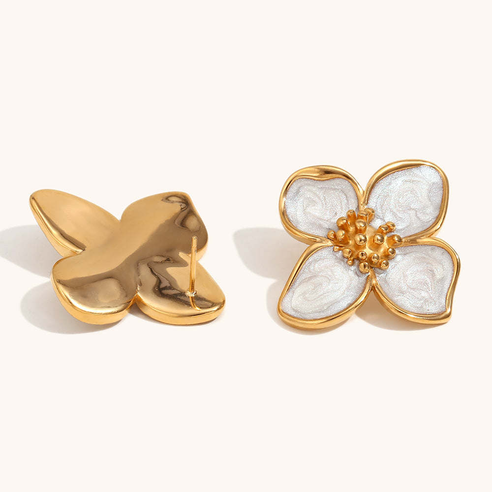 316L Stainless Steel Jewelry Fashion Flower Earrings