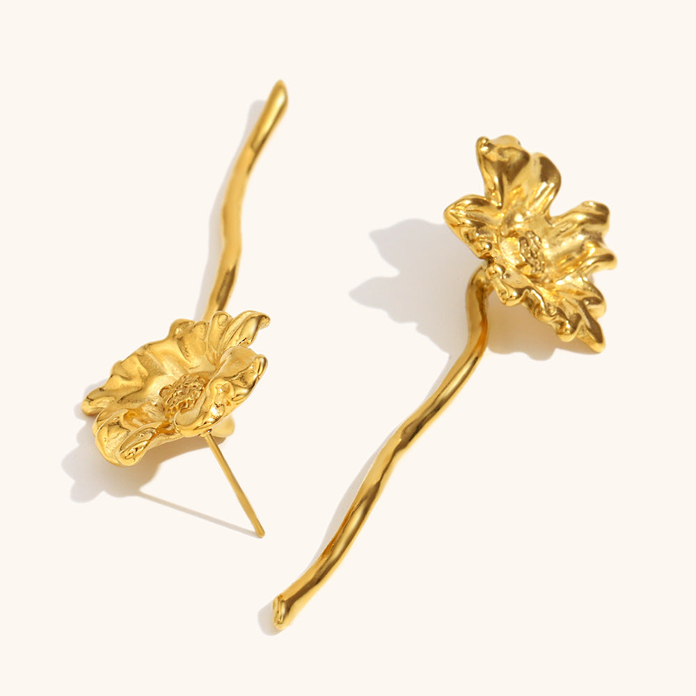 316L Stainless Steel Jewelry Fashion Flower Earrings