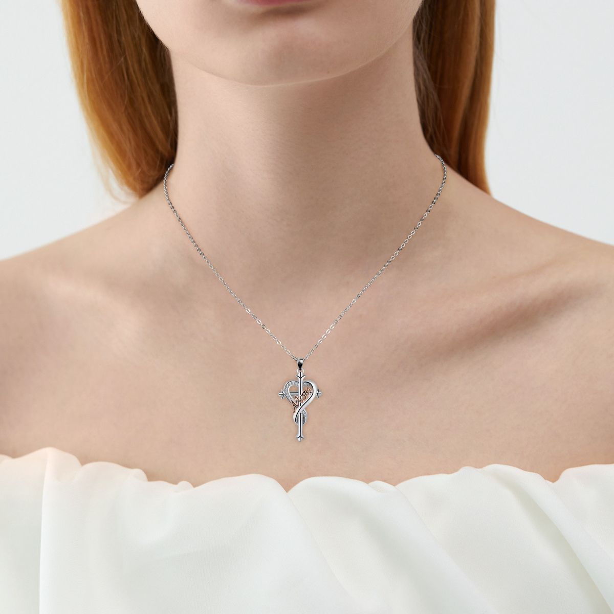 Copper With Silver/Rosegold Plated Cross Pendant Necklace