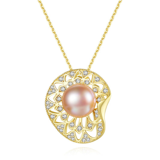 925 Sterling Silver Natural Pearl Drop Necklace Fashion Jewelry Gift for Women Girls