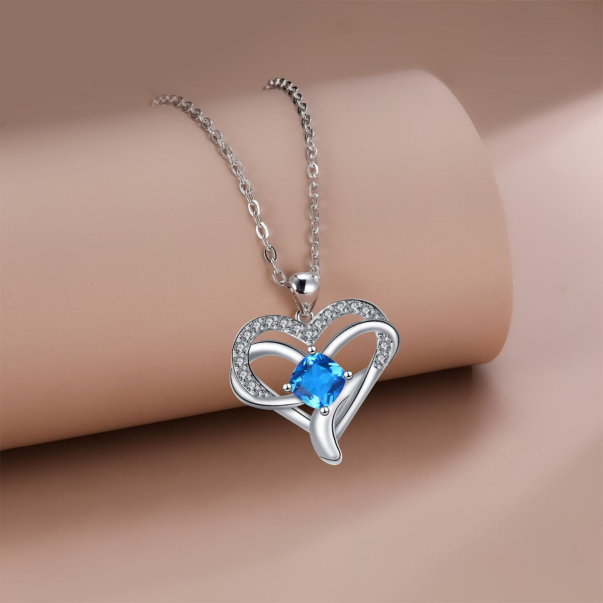 Copper With Silver/Rosegold Plated Heart Pendant Necklace