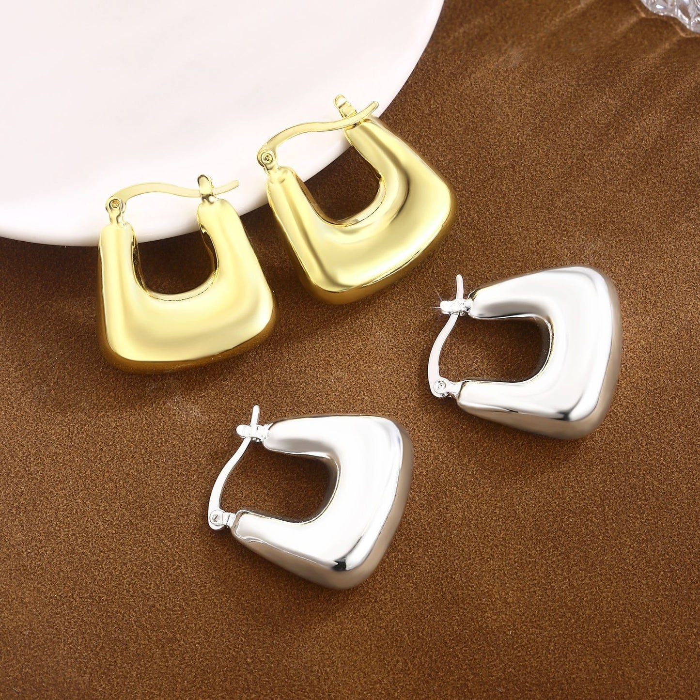 Brass With Plated Fashion Jewelry Earrings