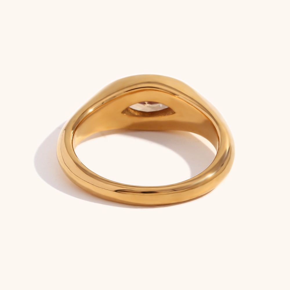 316L Stainless Steel Minimalist Fashion Zircon Ring