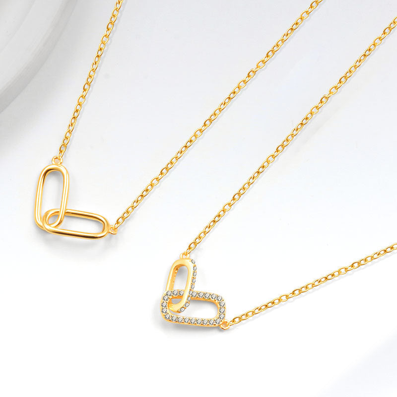 925 Sterling Silver Fashion Linked Necklace