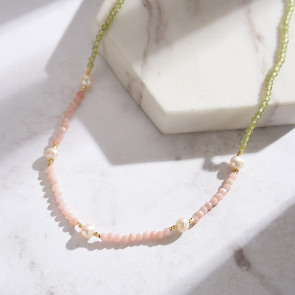 925 Sterling Silver Natural Pearl Necklace Fashion Jewelry Gift for Women Girls